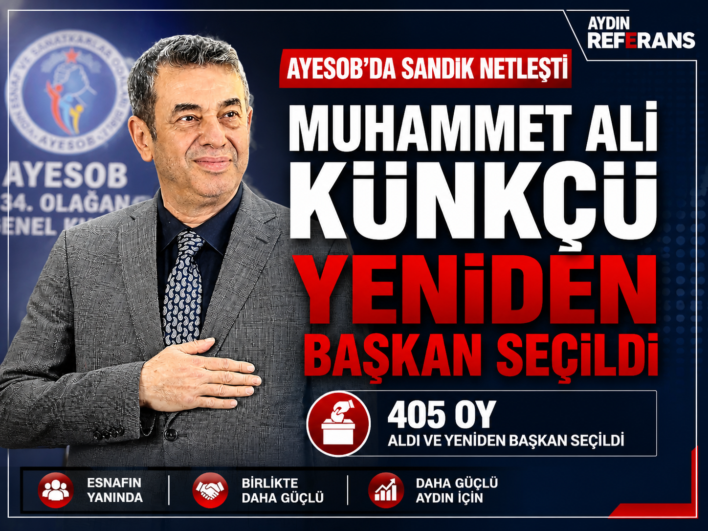 AYESOB 34. Olağan Genel Kurulu’nda sandık sonuçlandı. Mevcut başkan Muhammet