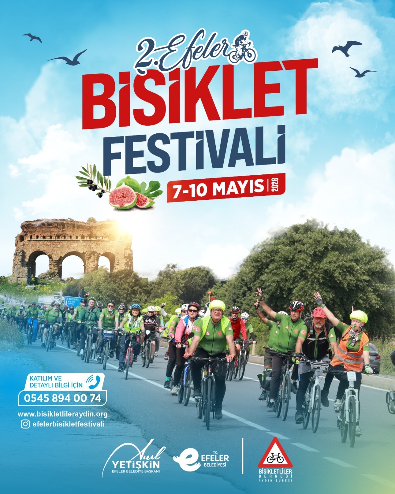 Efeler Belediyesi’nin düzenlediği 2. Efeler Bisiklet Festivali’nde katılımcılar tarihi ve doğal güzellikler eşliğinde pedal çevirecek.