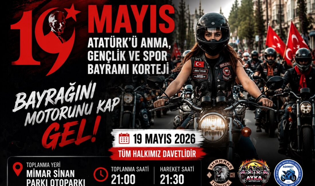 Aydın’da 19 Mayıs Coşkusu Motor Kortejiyle Yaşanacak Aydın’da 19 Mayıs Atatürk’ü Anma, Gençlik ve Spor Bayramı kapsamında