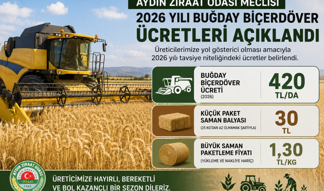 Aydın Ziraat Odası Meclisi’nde alınan tavsiye kararı doğrultusunda 2026 yılı