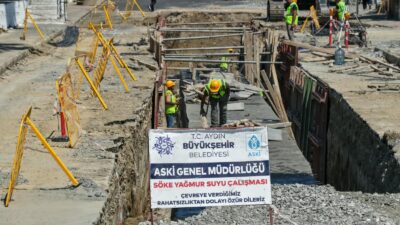 Aydın Büyükşehir Belediyesi’nin 17 ilçede sürdürdüğü altyapı yatırımları kapsamında Söke’de