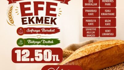 Efeler Belediyesi’nin EFE Ekmek uygulaması kapsamında 200 gram ekmek 12,50