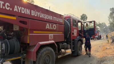 Aydın’ın Kuyucak ilçesi Güneyyayla Mahallesi’nde çıkan orman yangınına Büyükşehir Belediyesi’nin