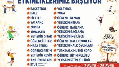 Aydın Büyükşehir Belediyesi’nin ücretsiz Güz Dönemi Etkinlikleri için kayıtlar başladı.